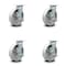 Service Caster 8 Inch Semi Steel Caster Set with Roller Bearings and Brake/Swivel Lock SCC SCC-30CS820-SSR-TLB-BSL-4 - alternate 3